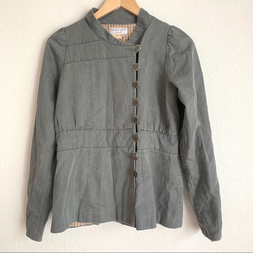 Paul & Joe asymmetrical side button down jacket